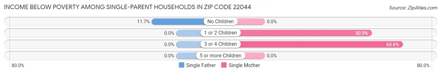 Income Below Poverty Among Single-Parent Households in Zip Code 22044