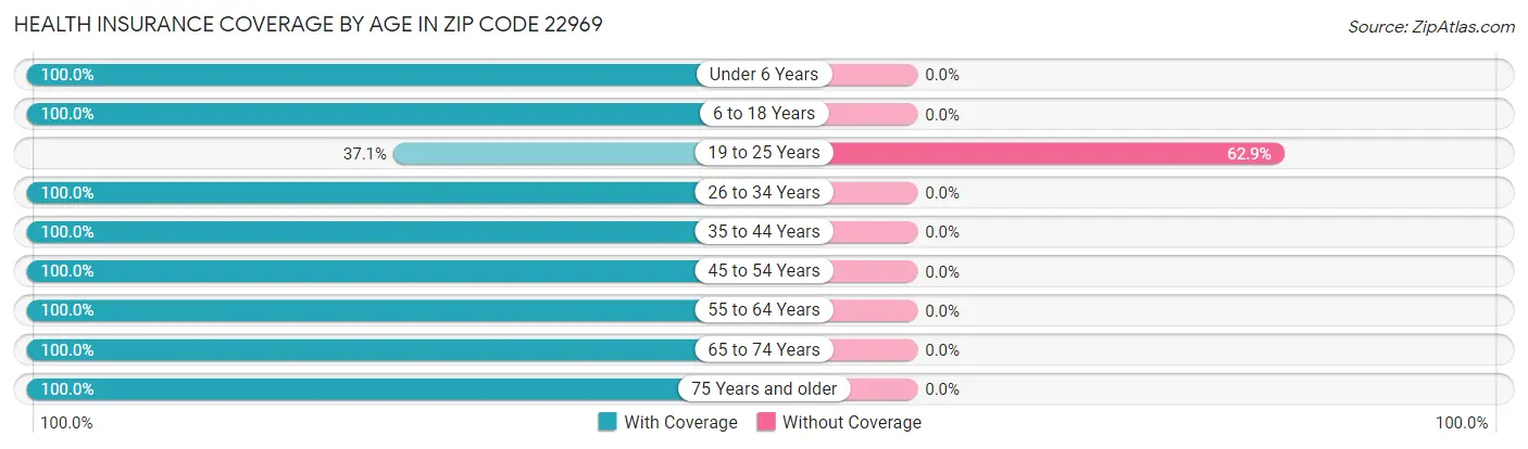 Health Insurance Coverage by Age in Zip Code 22969
