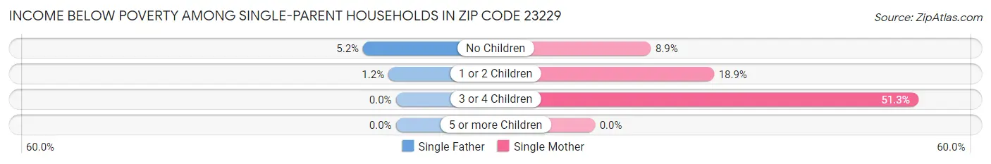 Income Below Poverty Among Single-Parent Households in Zip Code 23229