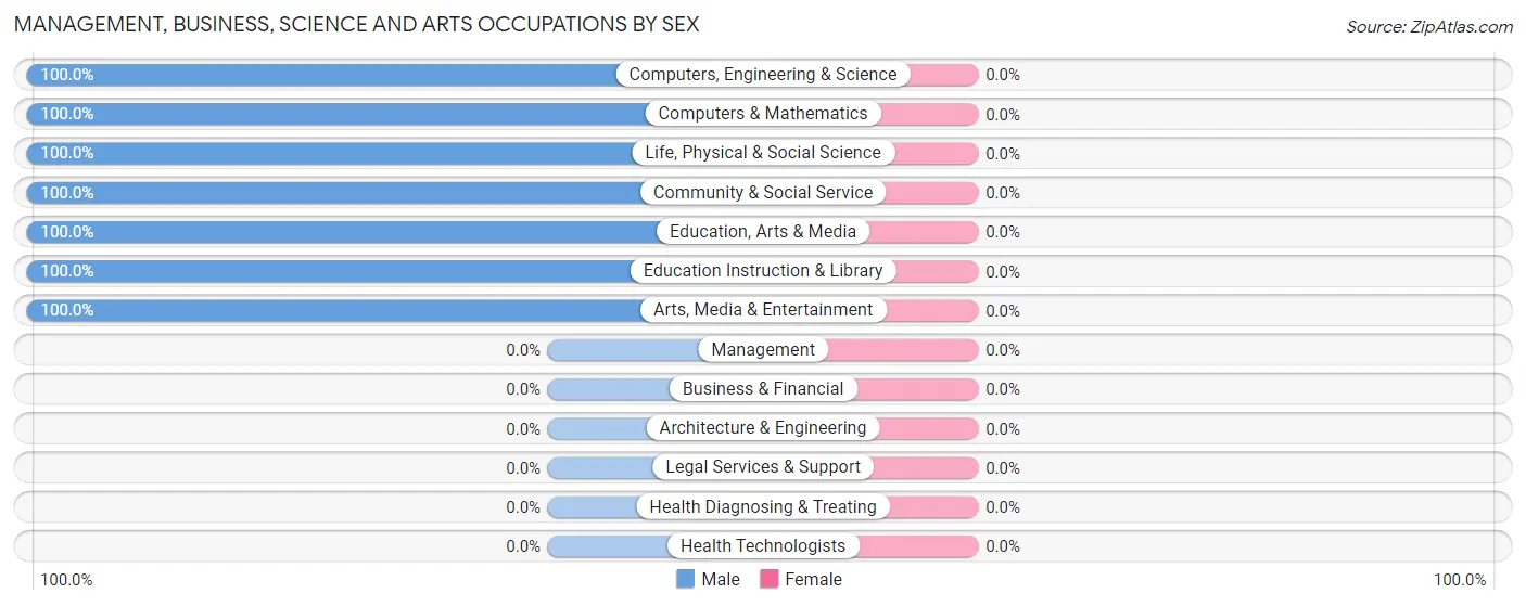 Management, Business, Science and Arts Occupations by Sex in Zip Code 23943