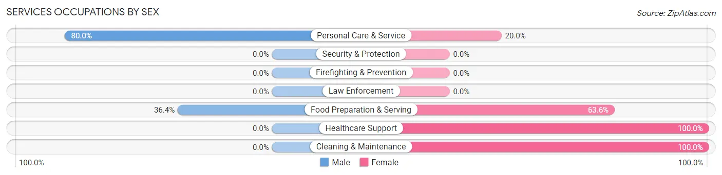 Services Occupations by Sex in Zip Code 24236