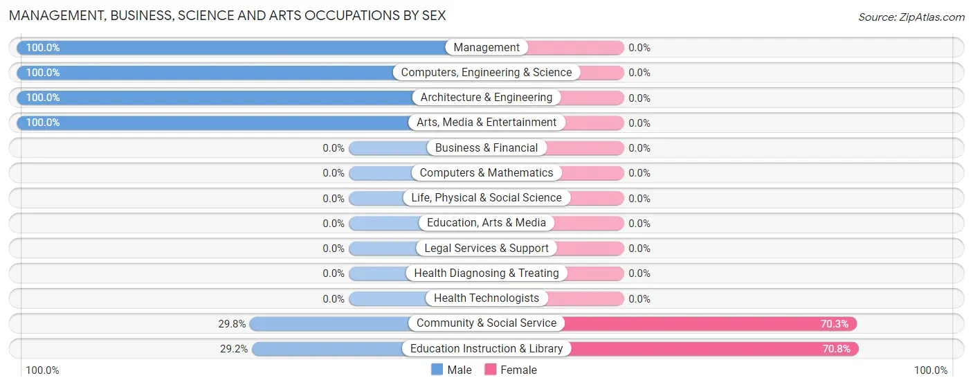 Management, Business, Science and Arts Occupations by Sex in Zip Code 24327