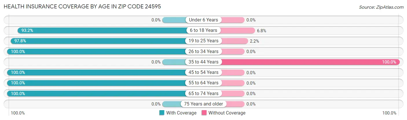 Health Insurance Coverage by Age in Zip Code 24595