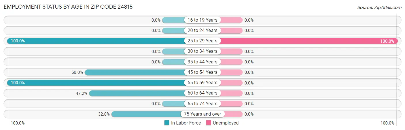 Employment Status by Age in Zip Code 24815