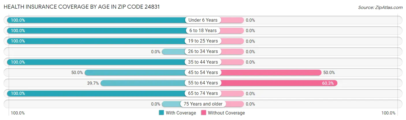 Health Insurance Coverage by Age in Zip Code 24831