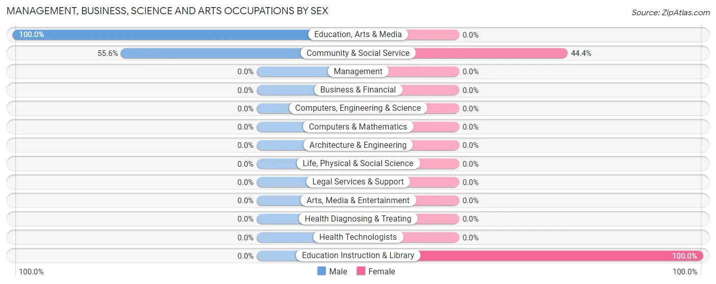 Management, Business, Science and Arts Occupations by Sex in Zip Code 24831