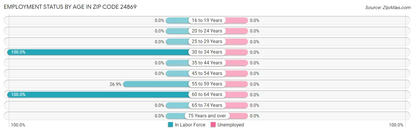 Employment Status by Age in Zip Code 24869