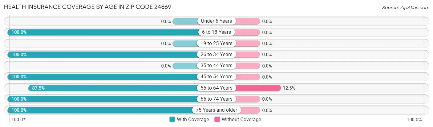 Health Insurance Coverage by Age in Zip Code 24869
