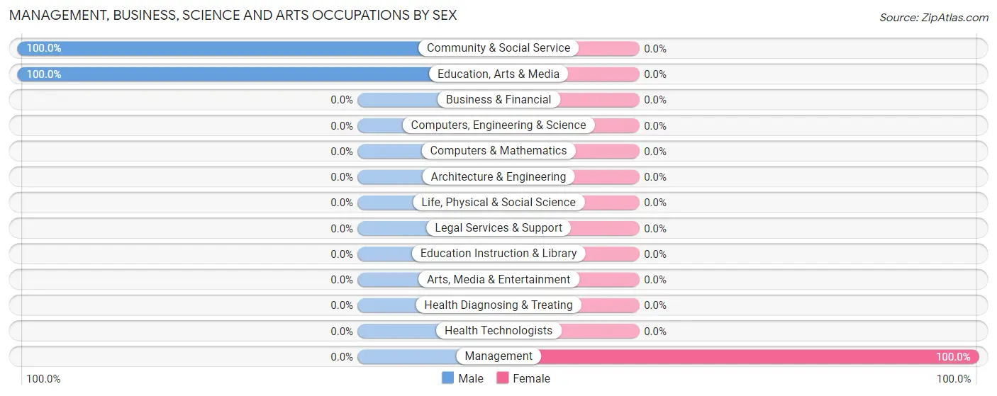 Management, Business, Science and Arts Occupations by Sex in Zip Code 25063