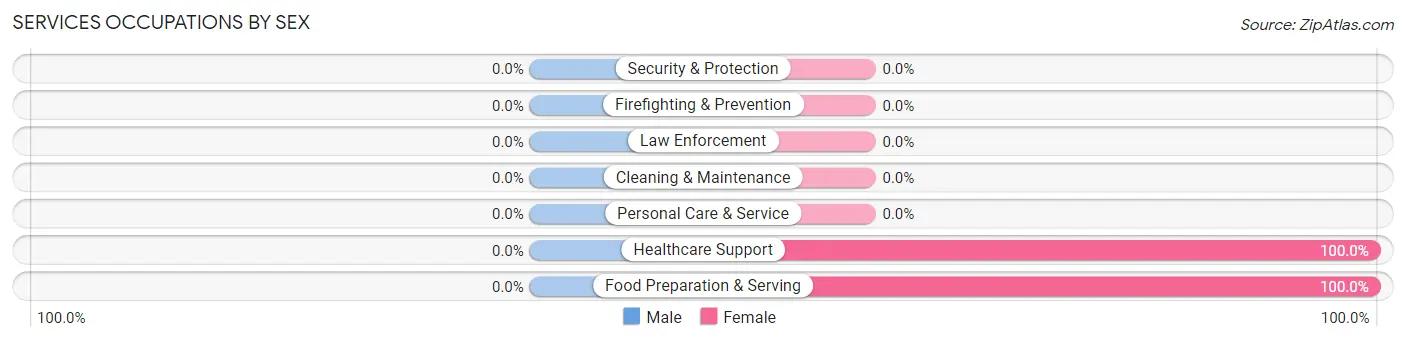 Services Occupations by Sex in Zip Code 25160