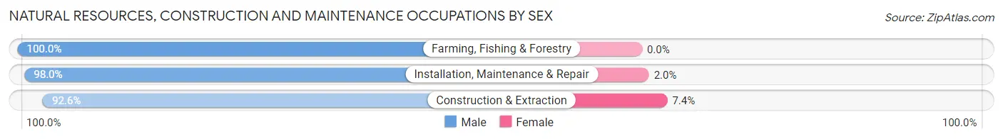 Natural Resources, Construction and Maintenance Occupations by Sex in Zip Code 25427