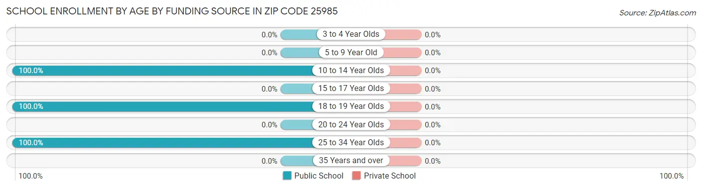 School Enrollment by Age by Funding Source in Zip Code 25985
