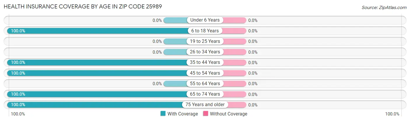 Health Insurance Coverage by Age in Zip Code 25989