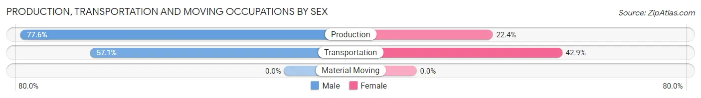 Production, Transportation and Moving Occupations by Sex in Zip Code 26142