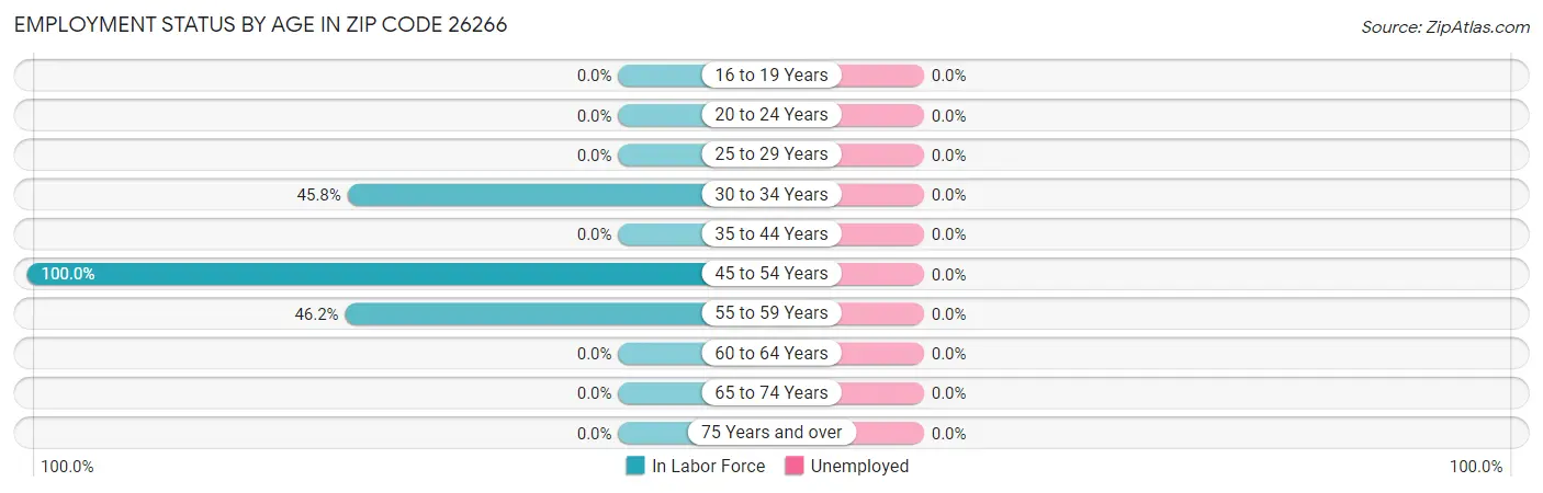 Employment Status by Age in Zip Code 26266
