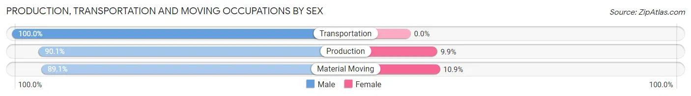 Production, Transportation and Moving Occupations by Sex in Zip Code 26431
