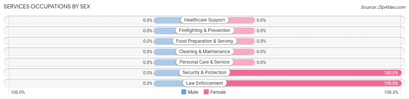 Services Occupations by Sex in Zip Code 26684