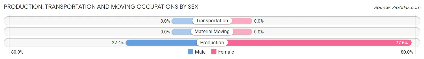 Production, Transportation and Moving Occupations by Sex in Zip Code 26739