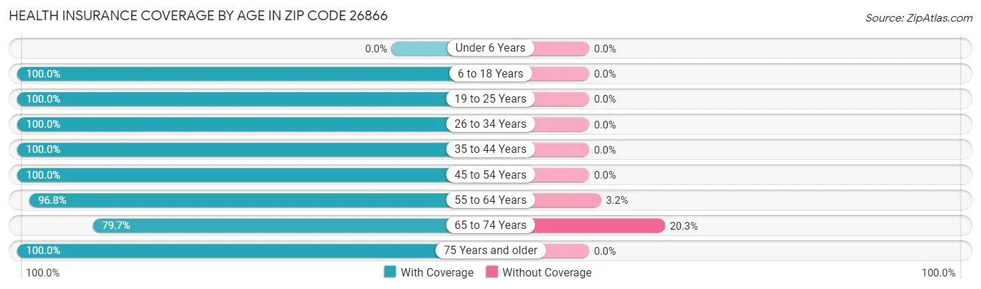 Health Insurance Coverage by Age in Zip Code 26866