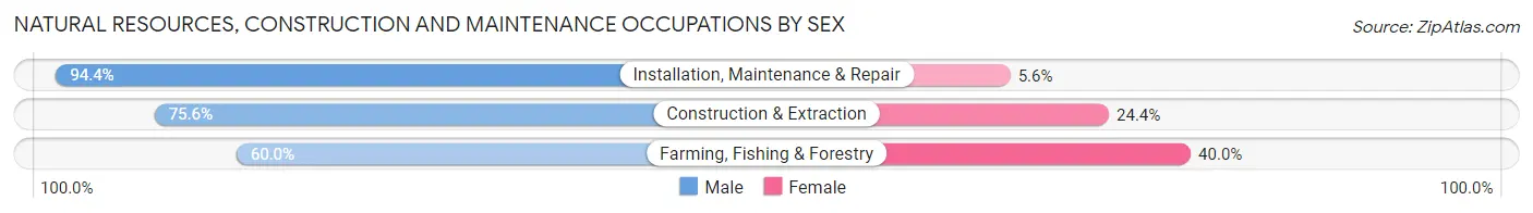 Natural Resources, Construction and Maintenance Occupations by Sex in Zip Code 27249