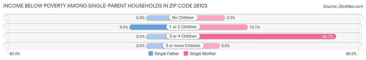 Income Below Poverty Among Single-Parent Households in Zip Code 28103