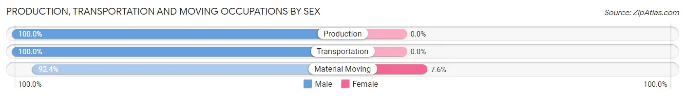 Production, Transportation and Moving Occupations by Sex in Zip Code 28428