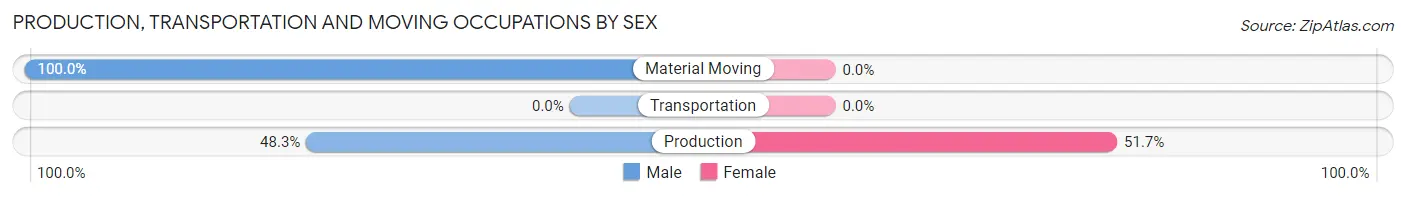 Production, Transportation and Moving Occupations by Sex in Zip Code 28508