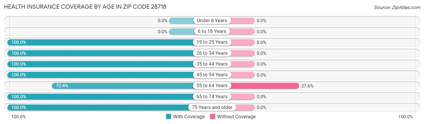Health Insurance Coverage by Age in Zip Code 28718