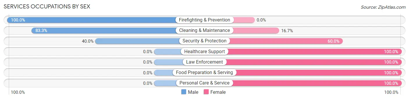 Services Occupations by Sex in Zip Code 29436