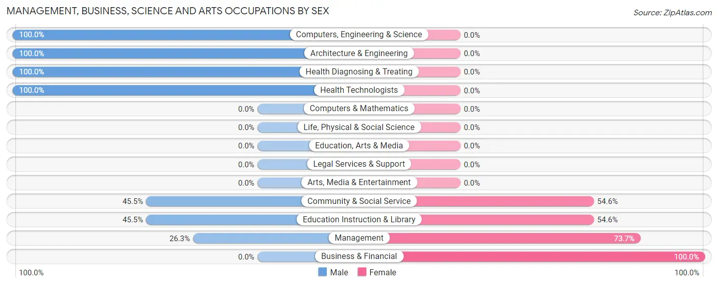 Management, Business, Science and Arts Occupations by Sex in Zip Code 29453