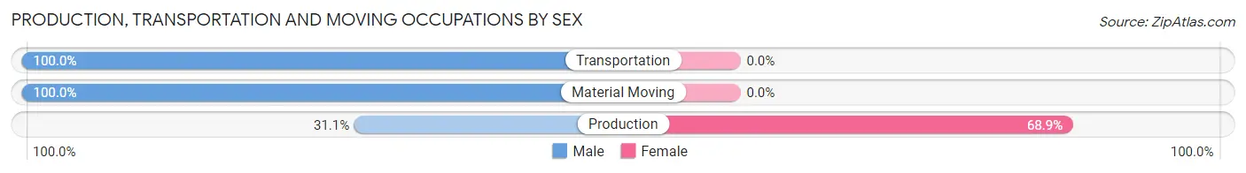 Production, Transportation and Moving Occupations by Sex in Zip Code 29468
