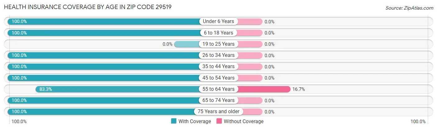 Health Insurance Coverage by Age in Zip Code 29519