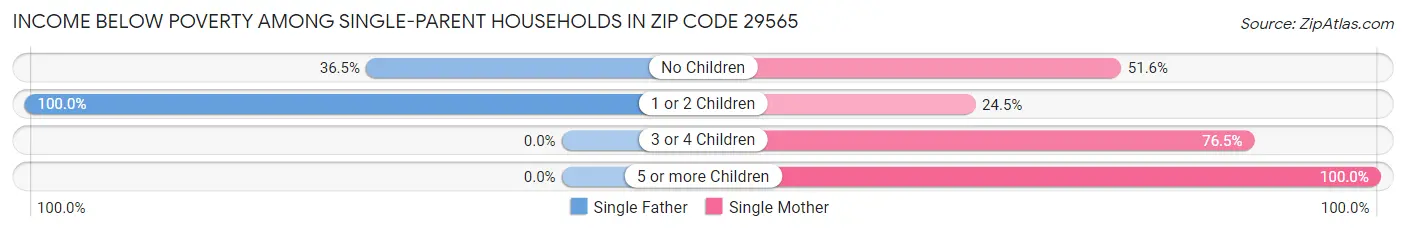 Income Below Poverty Among Single-Parent Households in Zip Code 29565