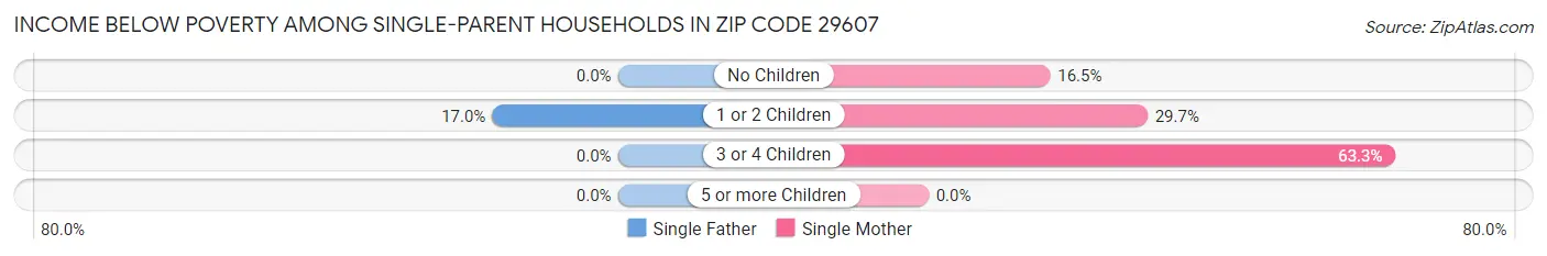Income Below Poverty Among Single-Parent Households in Zip Code 29607
