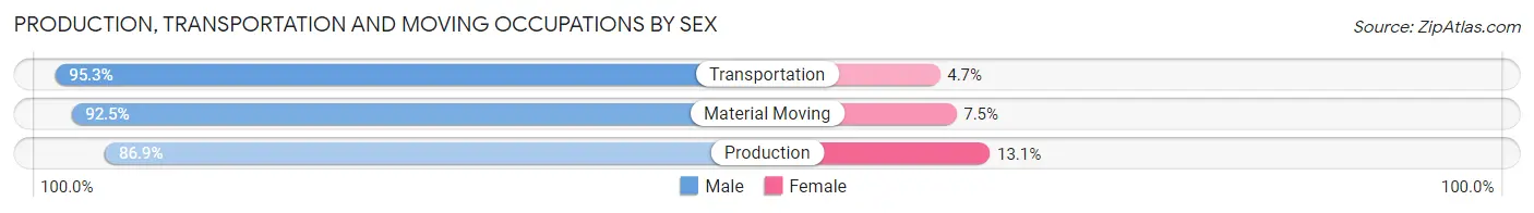 Production, Transportation and Moving Occupations by Sex in Zip Code 30104