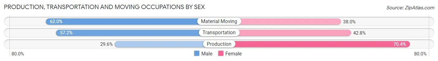 Production, Transportation and Moving Occupations by Sex in Zip Code 30288