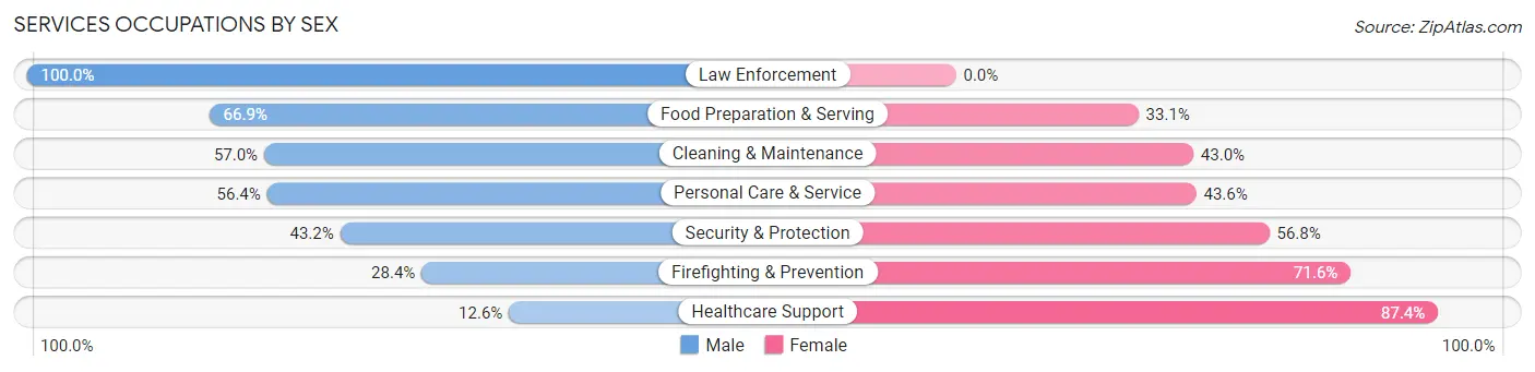 Services Occupations by Sex in Zip Code 30311