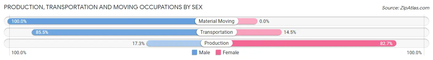 Production, Transportation and Moving Occupations by Sex in Zip Code 30327