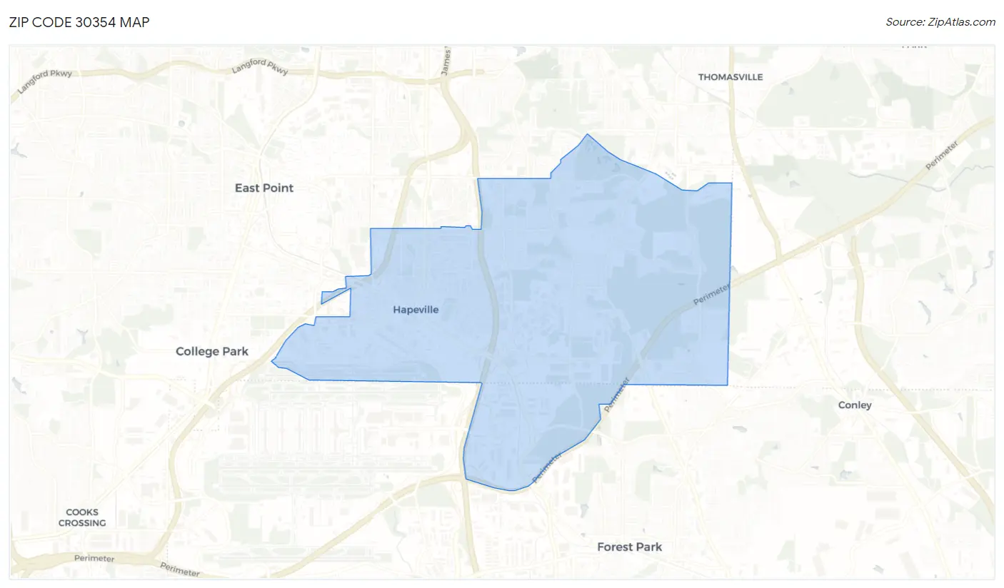 Zip Code 30354 Map