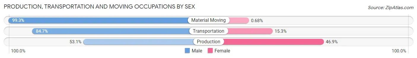 Production, Transportation and Moving Occupations by Sex in Zip Code 30415