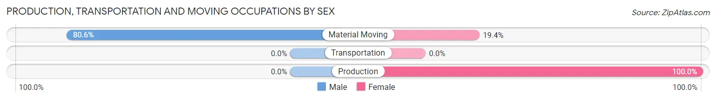 Production, Transportation and Moving Occupations by Sex in Zip Code 30562