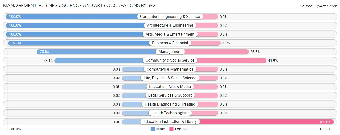 Management, Business, Science and Arts Occupations by Sex in Zip Code 30678