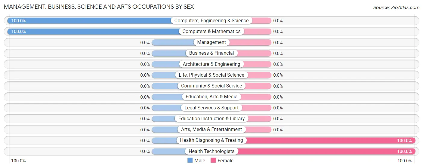 Management, Business, Science and Arts Occupations by Sex in Zip Code 31058