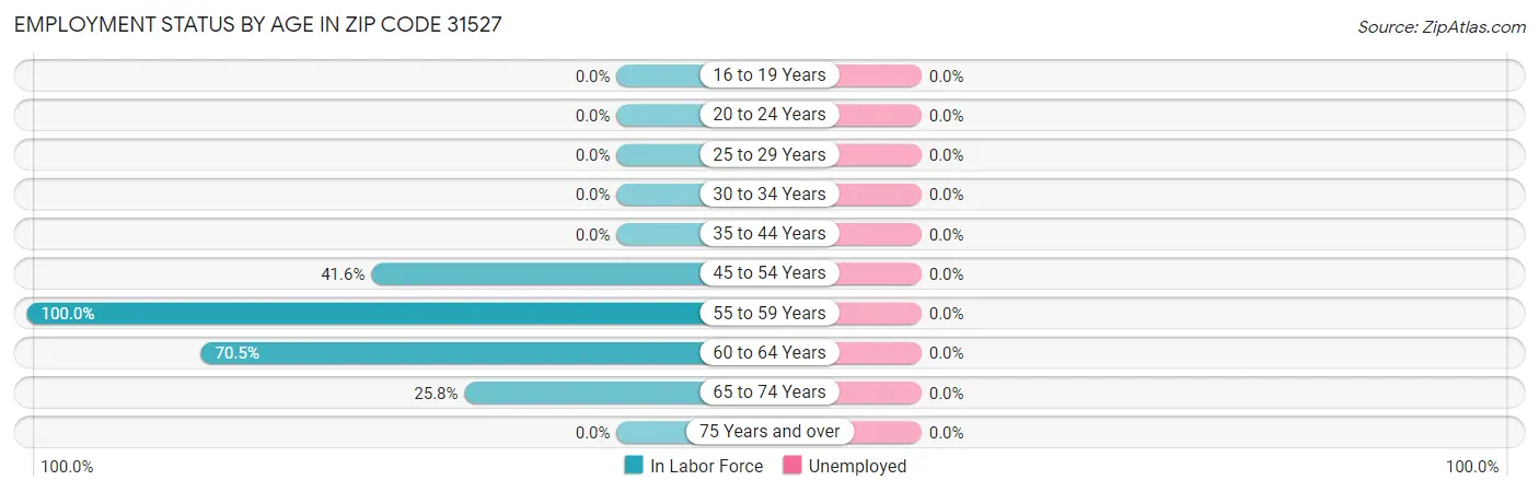 Employment Status by Age in Zip Code 31527