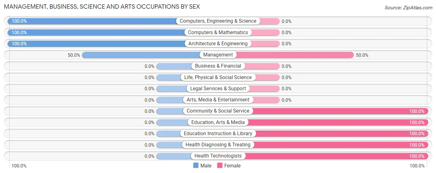 Management, Business, Science and Arts Occupations by Sex in Zip Code 31542