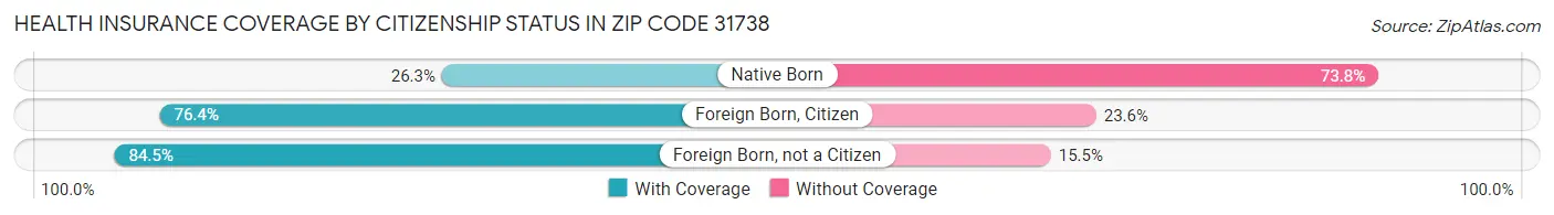 Health Insurance Coverage by Citizenship Status in Zip Code 31738