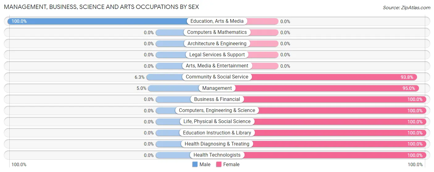 Management, Business, Science and Arts Occupations by Sex in Zip Code 31783