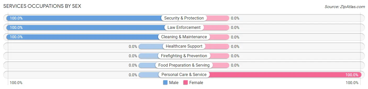 Services Occupations by Sex in Zip Code 31798