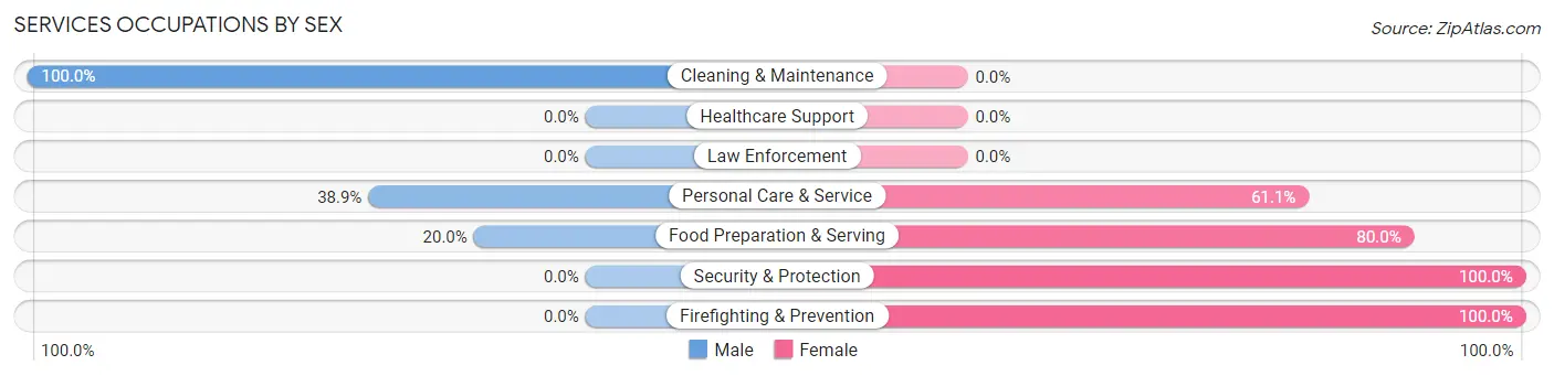 Services Occupations by Sex in Zip Code 31801