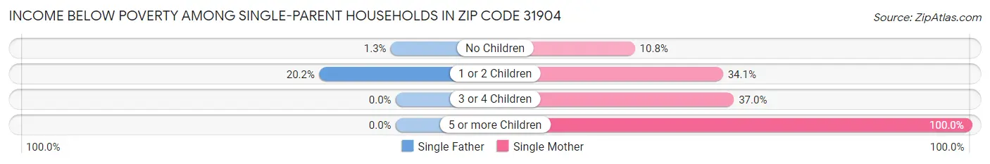 Income Below Poverty Among Single-Parent Households in Zip Code 31904